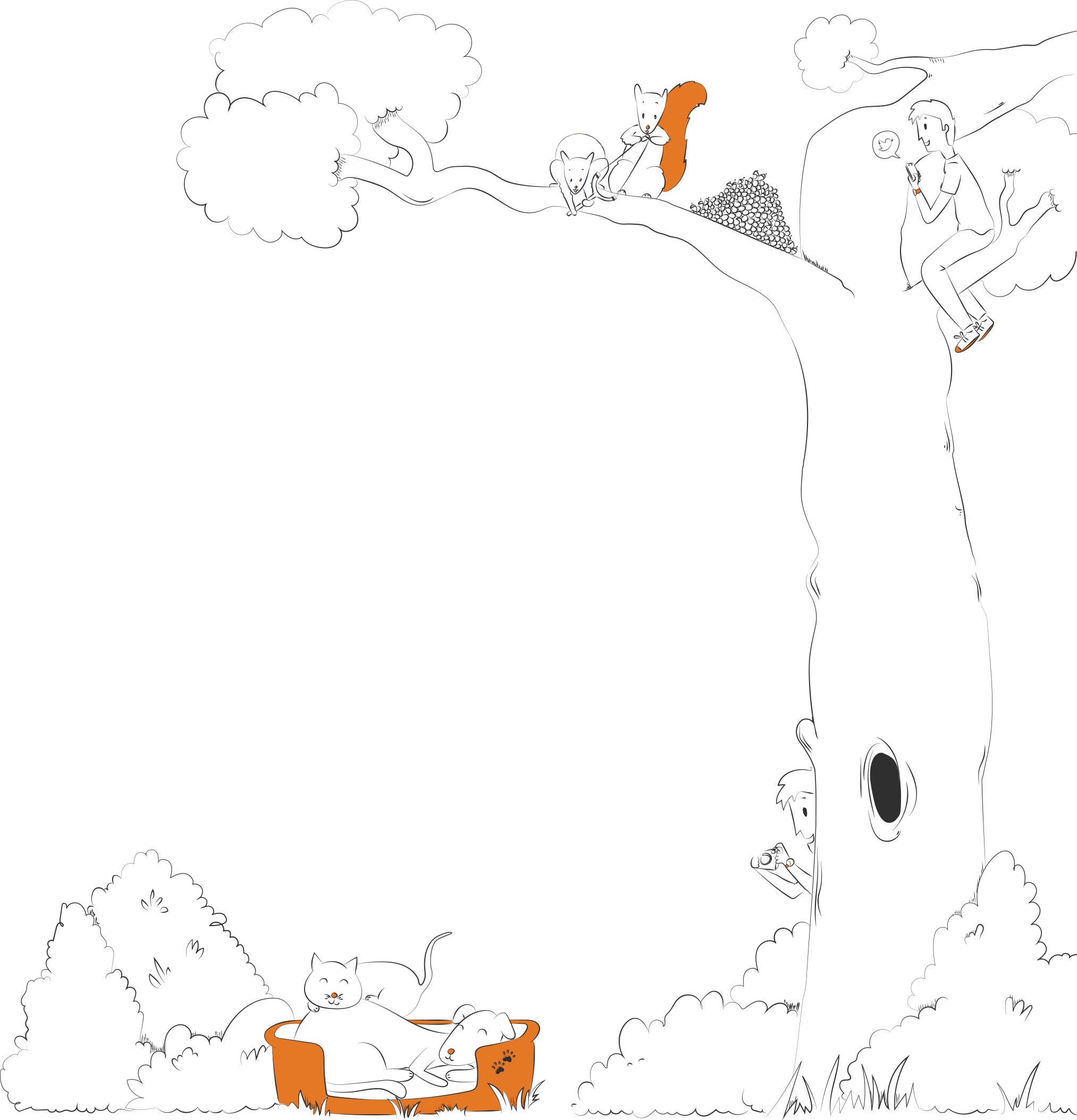 Tree - Drawing (2026x2108), Png Download