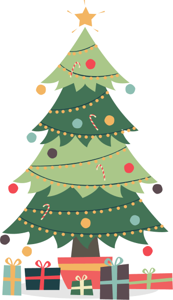 Share On Facebook - Christmas Tree (349x606), Png Download