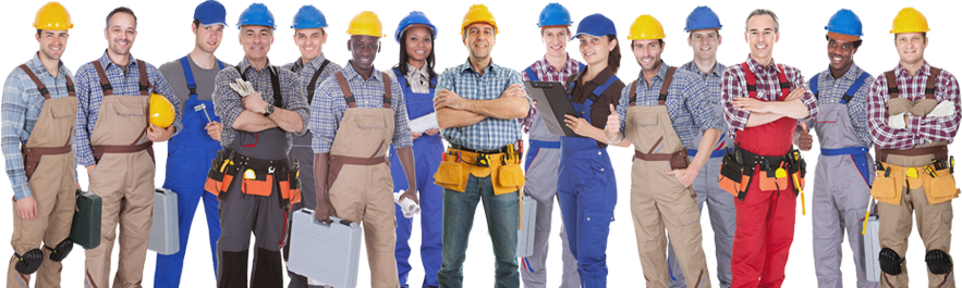 Exterior Maintenance - Construction Workers Panoramic (883x265), Png Download