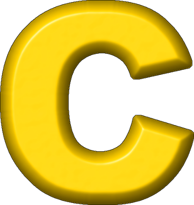 Yellow Refrigerator Magnet C - Yellow Letter C Png (378x400), Png Download