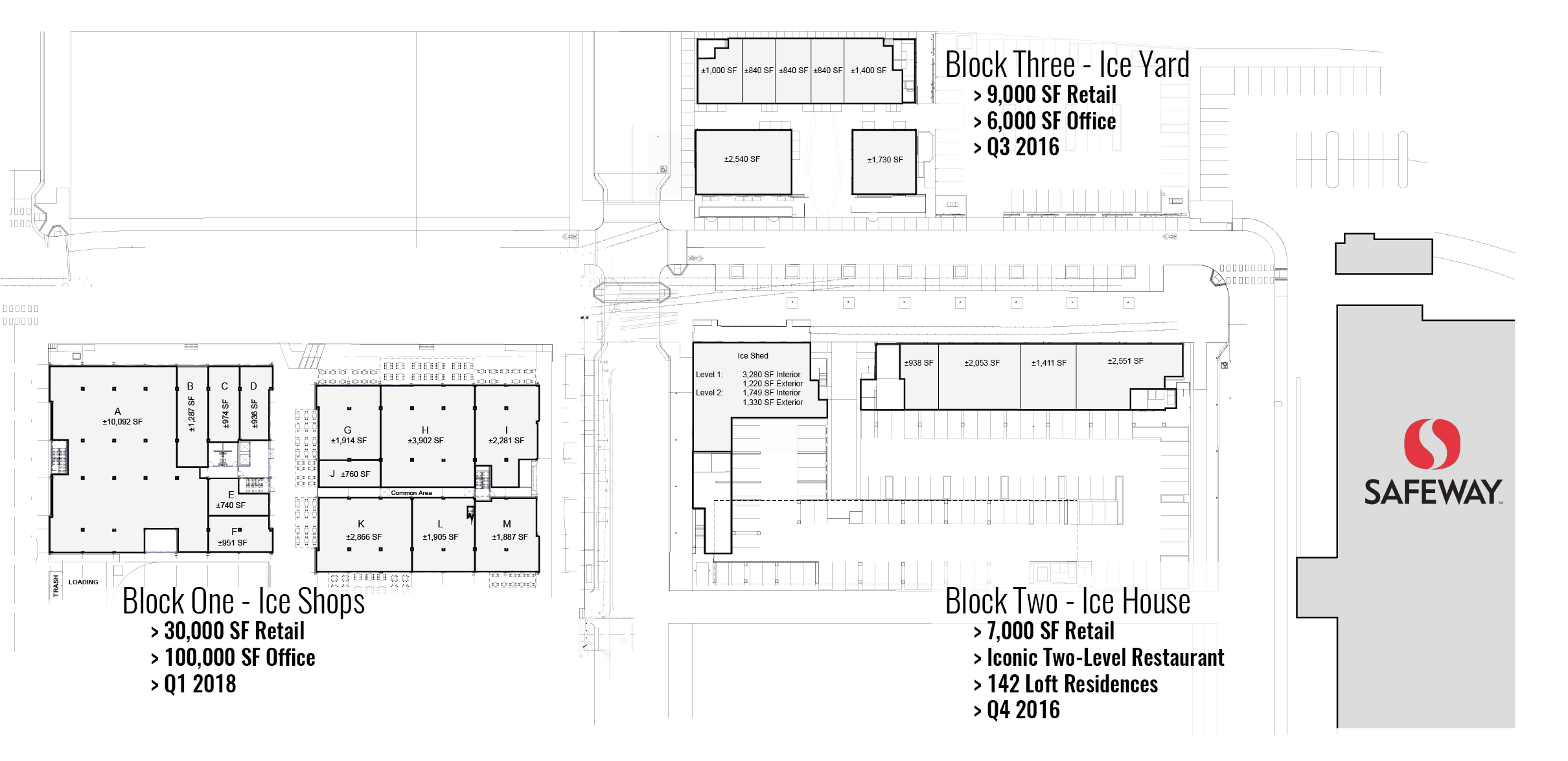 Click To Zoom - Ice Blocks Sacramento Site Plan (2622x1187), Png Download