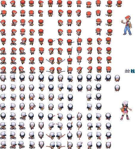 [resource] Rom Hacking Resources [archive] - Pokemon Platinum Player Sprite (454x500), Png Download
