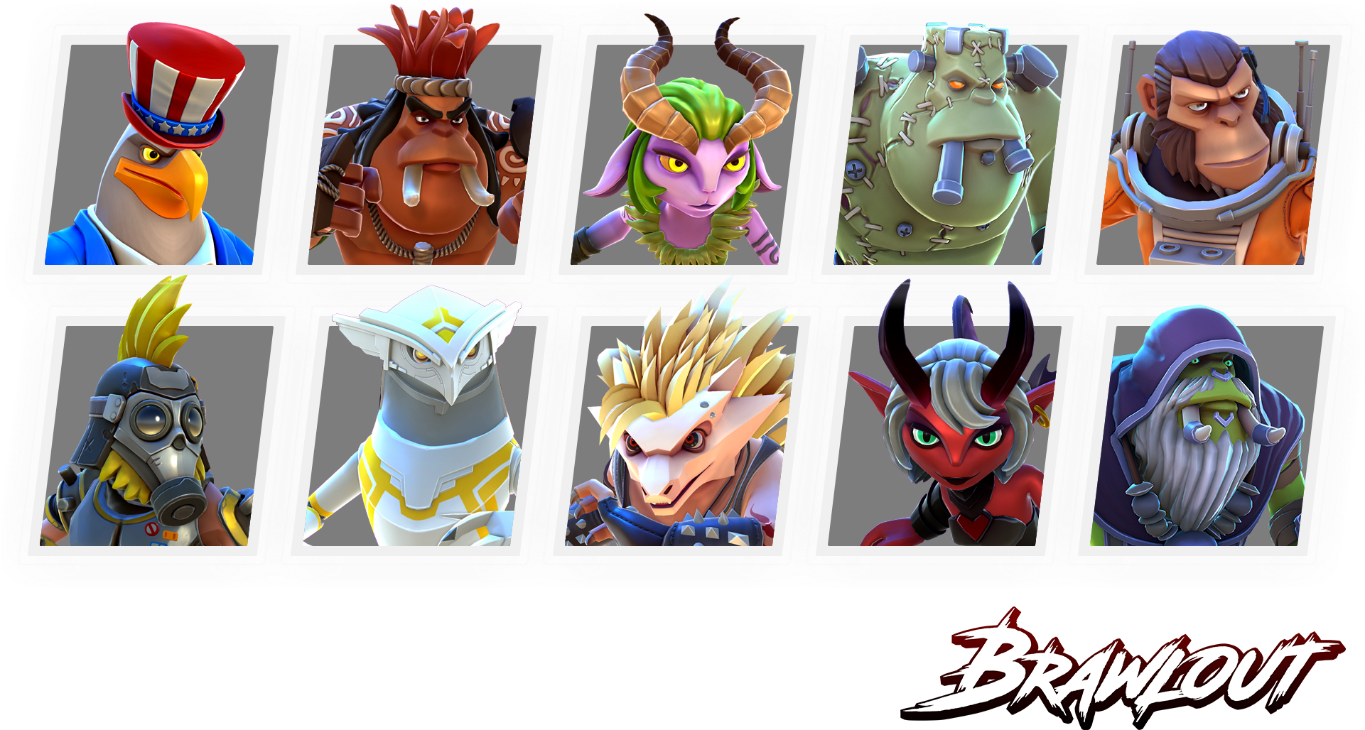 Next Major Update Comes With 18 Character Variations - Brawlout Characters (1920x1080), Png Download