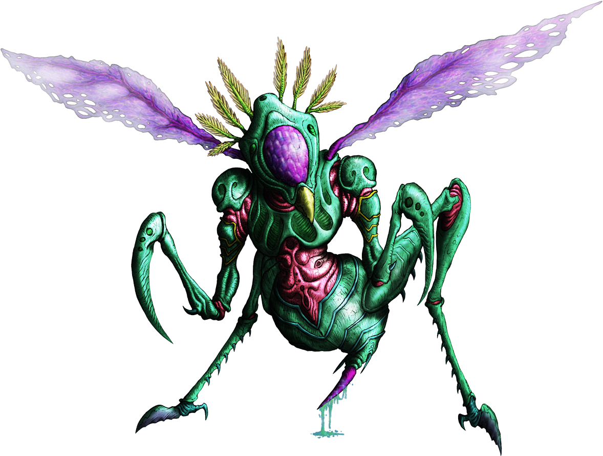 Metroid Database Bestiary Metroid Fusion Kihunter Png - Super Metroid Bosses (1200x1000), Png Download