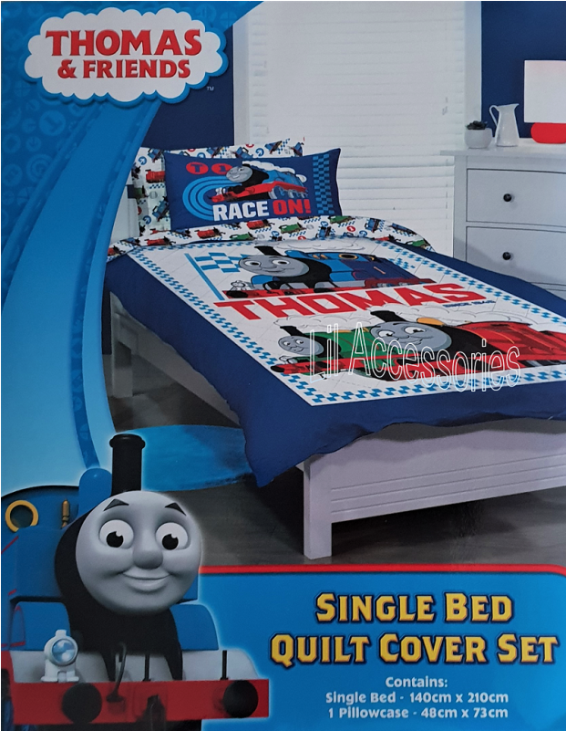 Thomas & Friends Rail Race Single Quilt Cover Set - Cardinal Games Thomas & Friends 40 Pieces Wood (350x350), Png Download