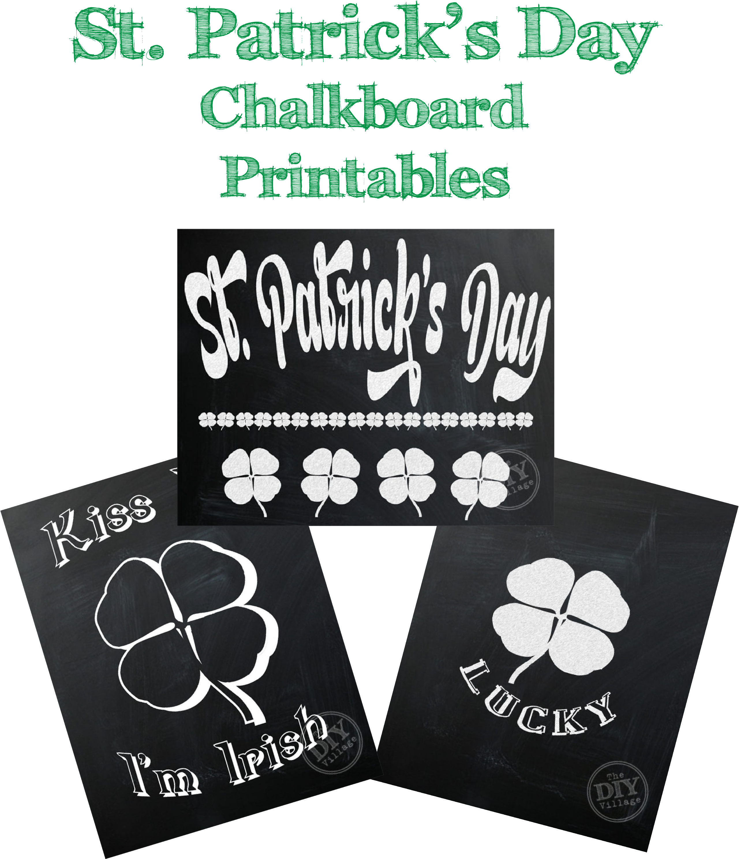 Patrick's Day Chalkboard Printables Plus 22 Other Awesome - St Patrick's Day Themed Chalkboard (2560x2988), Png Download