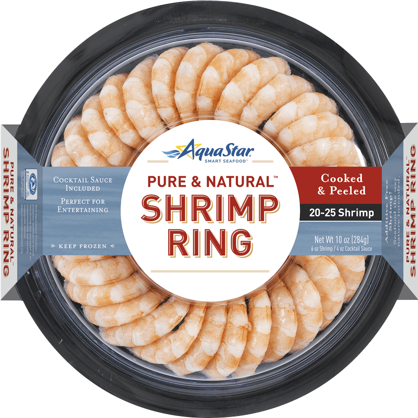Are Cooked In Shell Then Peeled To Retain Their Naturally - Aqua Star Shrimp Ring, Cooked & Peeled - 1.63 Lb (900x1097), Png Download