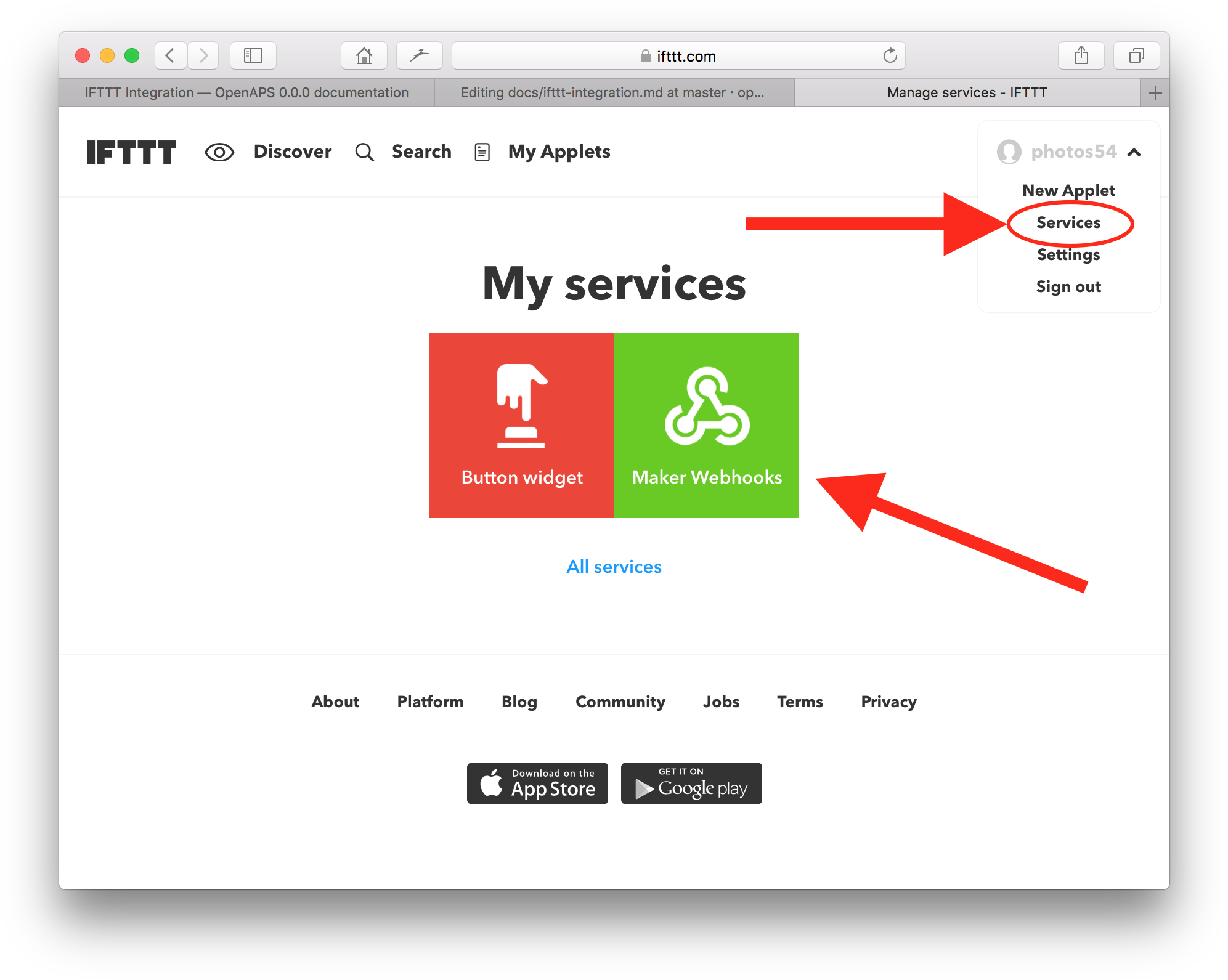 Ifttt Services Account - App Store (2026x1616), Png Download
