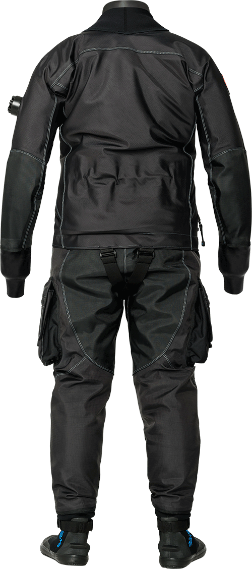 Hover To Zoom - Bare X-mission Trockentauchanzug Aus Trilaminat (rot/schwarz) (500x1128), Png Download
