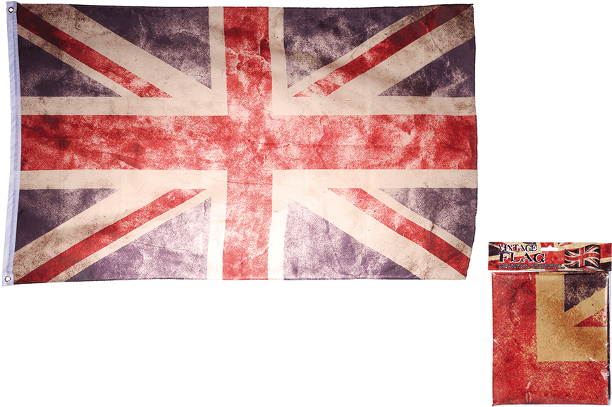 Uk Flag Vintage Retro United Kingdom Flag 90x 150cm (945x709), Png Download