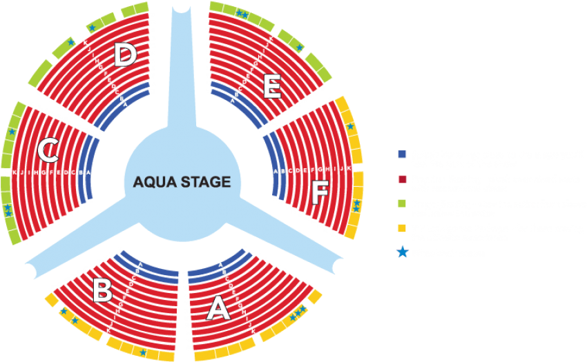 Le Reve Seating Chart - Reve Las Vegas Seating Chart (830x482), Png Download