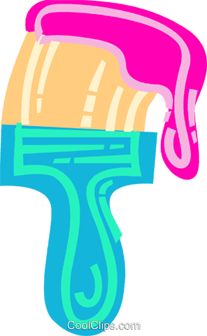 Paintbrush And Paint Royalty Free Vector Clip Art Illustration - Pincel E Tinta (296x480), Png Download