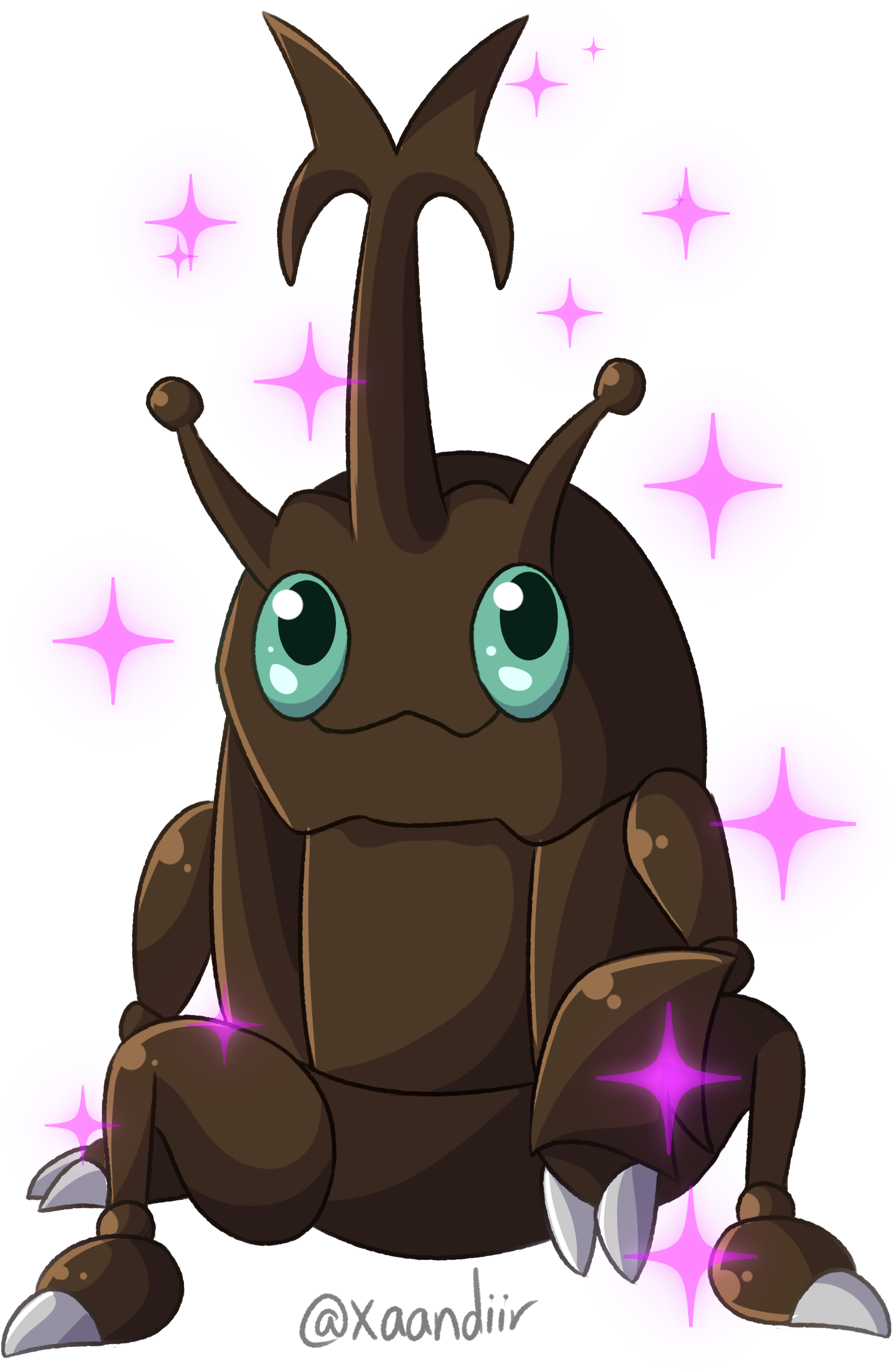 Heracross - Cartoon (1732x2500), Png Download