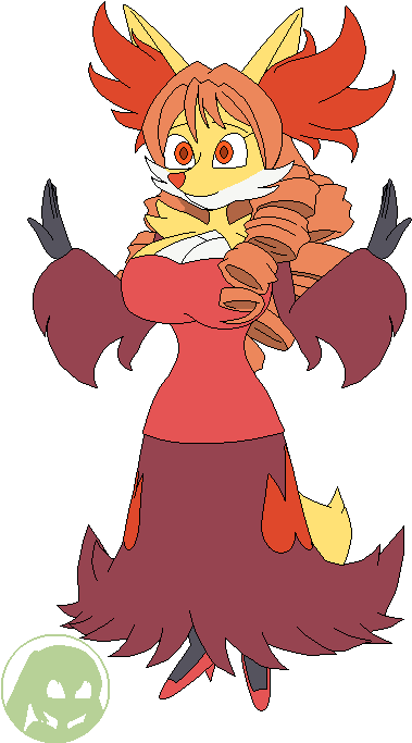Mammal Vertebrate Fictional Character Cartoon Clip - Delphox (400x700), Png Download