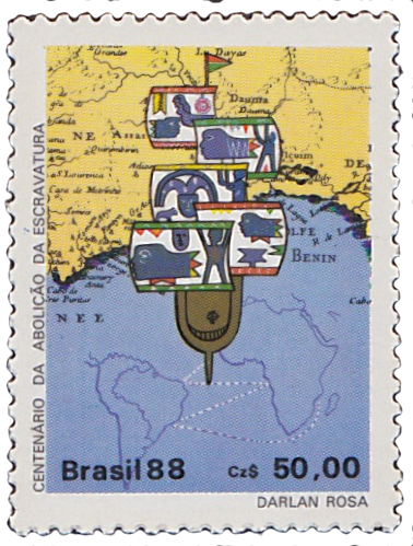 Fantastic Collection Of Map Stamps, Right And This - Slave Ship (378x499), Png Download