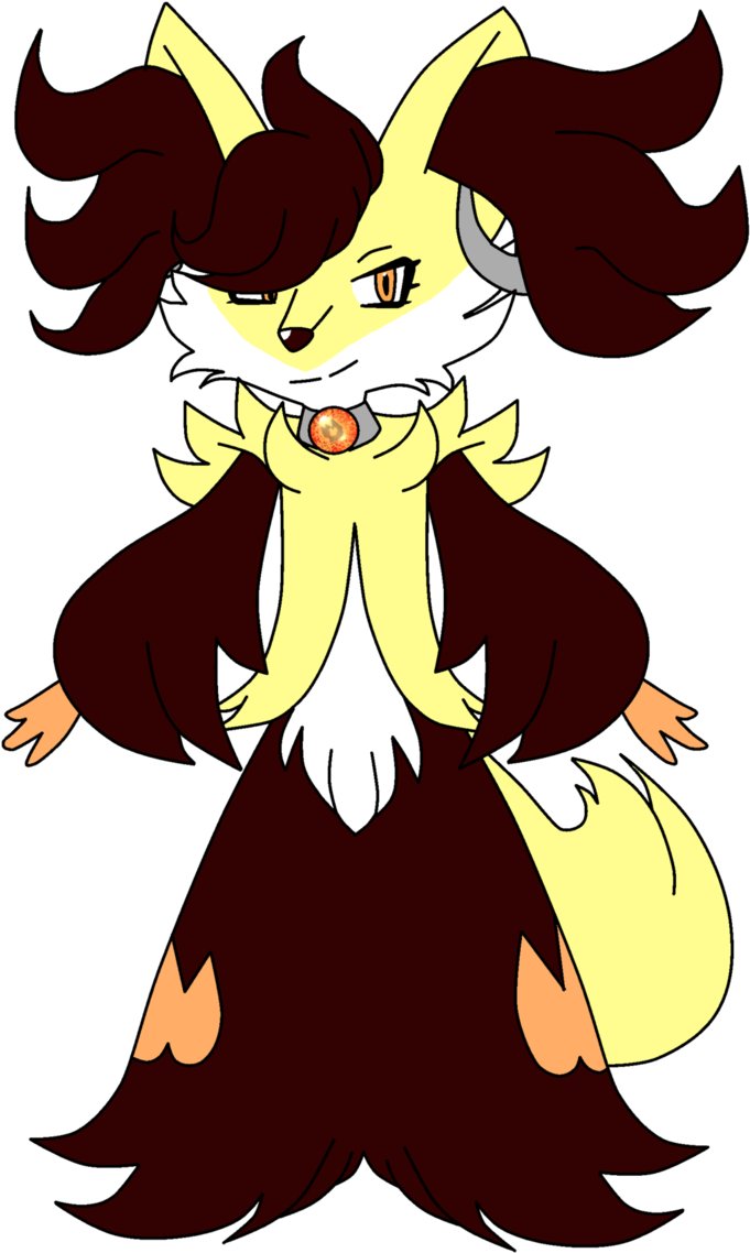 Lucy The Delphox - Cartoon (686x1163), Png Download