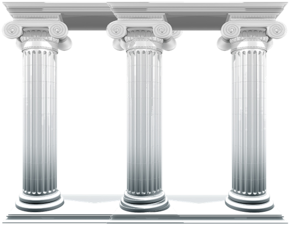 Columnas De Unicel - 3 Pillars Clip Art (590x449), Png Download