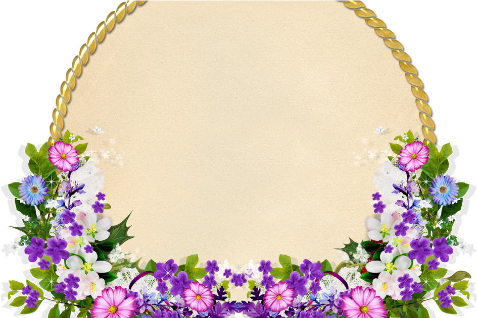 Molduras Arredondadas Com Flores Png (1200x630), Png Download