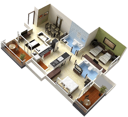 Planta Baixa Moderna 4 300x273@2x - Floor Plan (419x382), Png Download