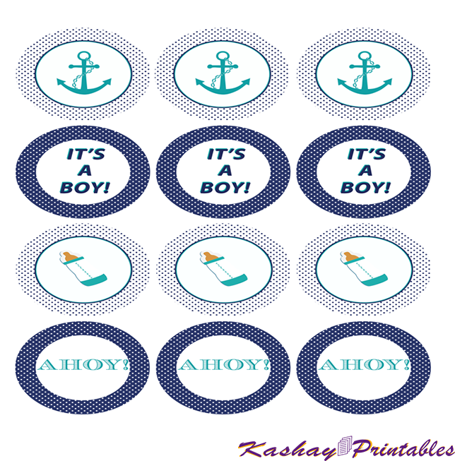 Nautical Baby Shower Party Circles - Baby Shower (675x675), Png Download