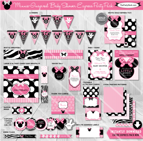 Download Minnie Mouse Baby Shower Decorations Clipart - Minnie Mouse Baby Shower Decorations For A Girl (600x600), Png Download
