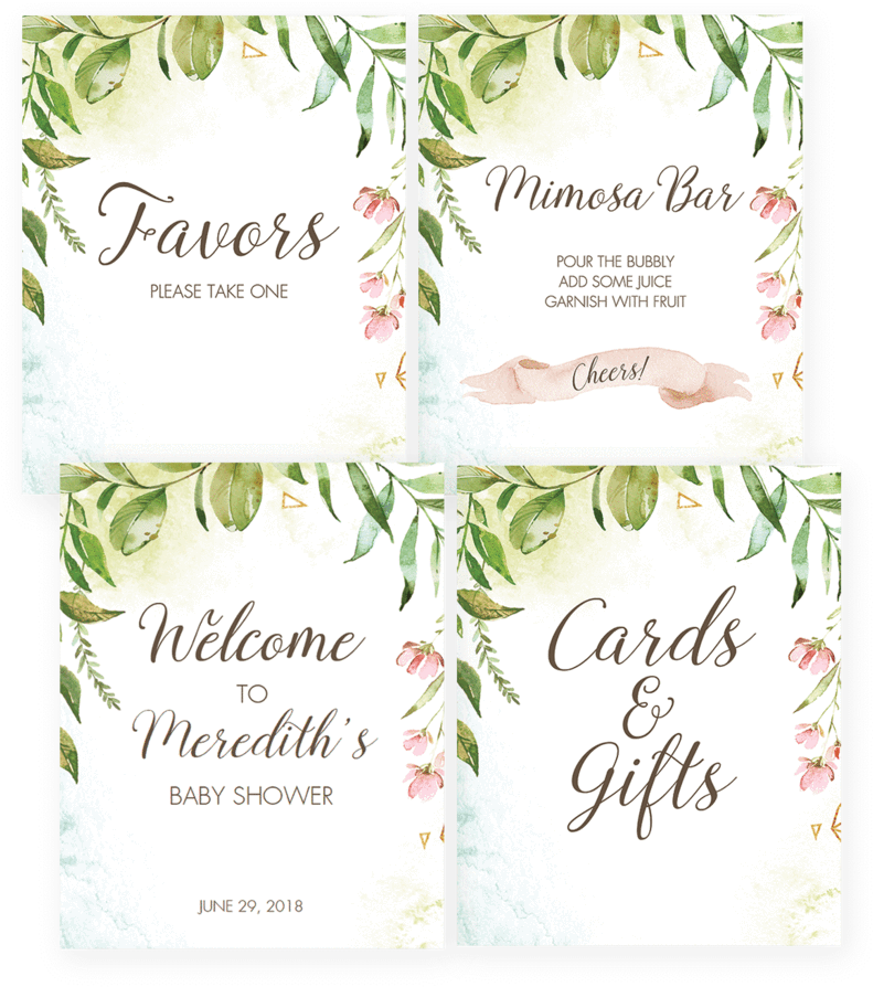 Garden Baby Shower Decorations Template By Littlesizzle - Garden Baby Shower Transparent (819x1024), Png Download