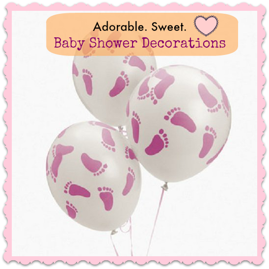 Baby Shower Room Decorations - Pink Latex Baby Footprints Balloons (548x548), Png Download