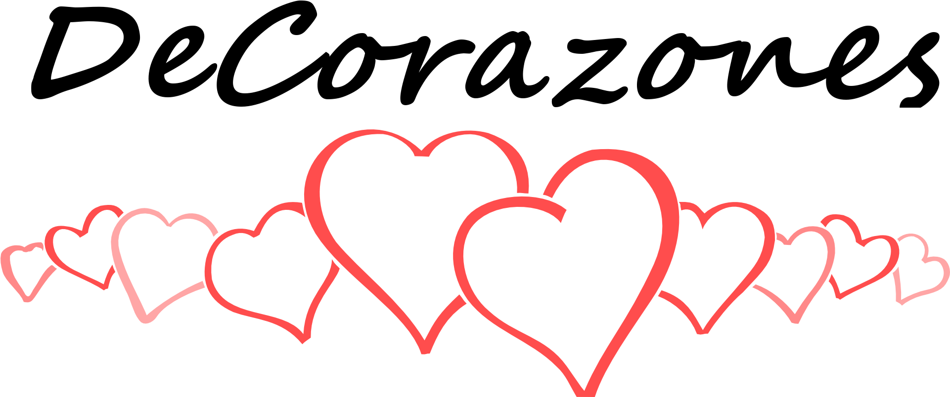 Logo Decorazones - Row Of Pink Hearts (1920x960), Png Download