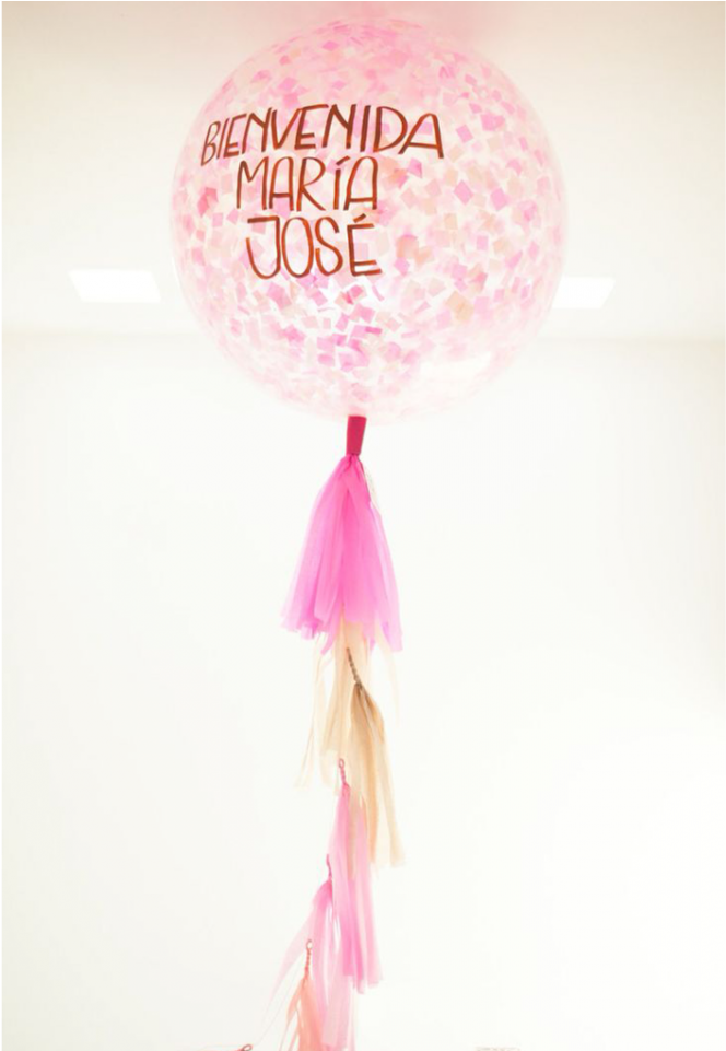 Globote Gigante Transparente Y Confeti Q255 - Globos Gigantes Con Letras (935x960), Png Download