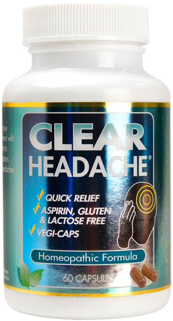 Clear Headache 60 Capsule Bottle - Clear Products Clear Headache - 60 Capsules (500x726), Png Download