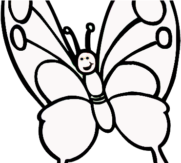 Borboletas Para Colorir 1 - Butterfly Coloring Worksheet For Preschool (391x333), Png Download
