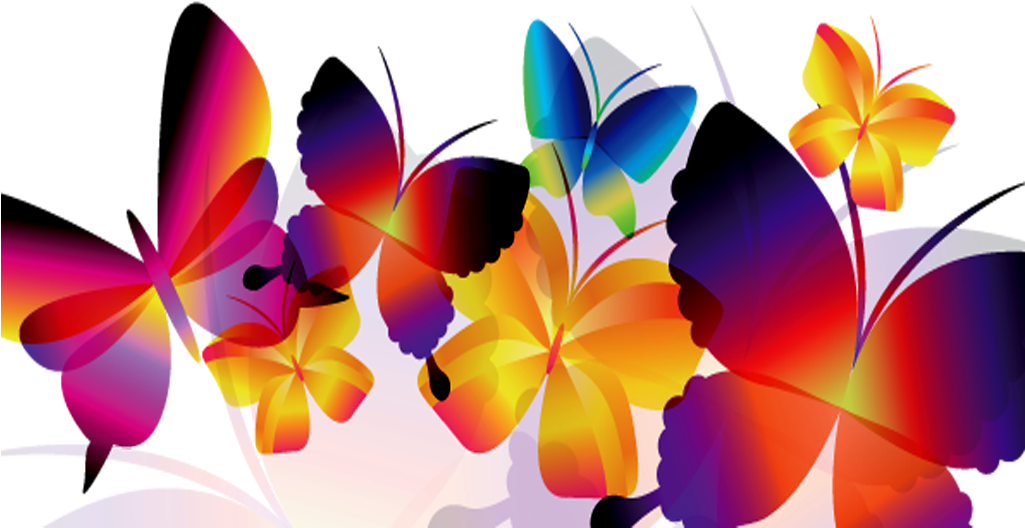 Borboletas Em Png Vetorizado - Mao Com Borboletas Png (1024x768), Png Download