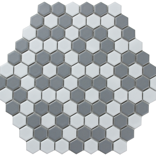 Wst-p18 1" X 1" Ceramic Matte In White And Gray Pattern - Geometry (500x500), Png Download
