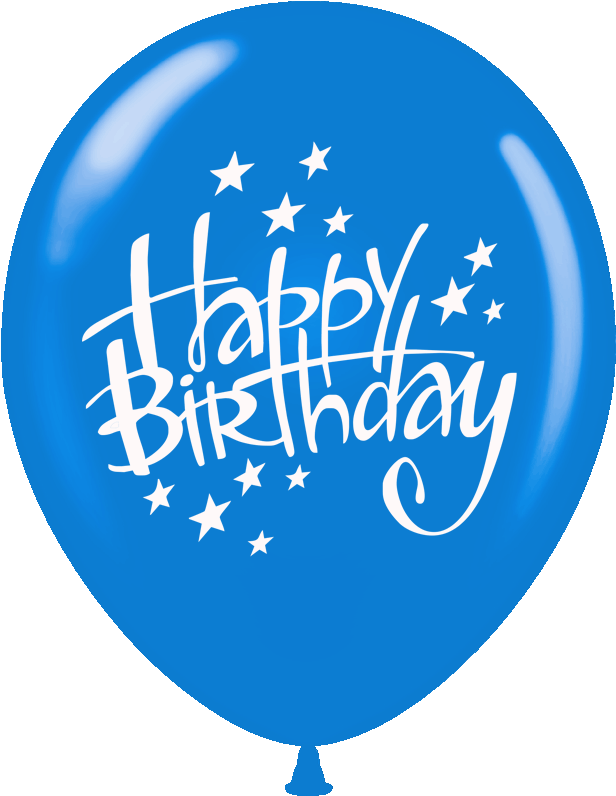 Balloons Printed Happy Birthday With Stars 1 Side 100 - Happy Birthday 12 [book] (800x800), Png Download