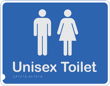 Braille Toilet Signs - Uni Sex Toilet Sign (517x321), Png Download