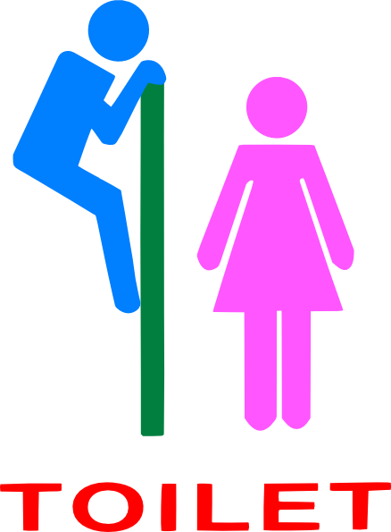 Restroom Signs Clip Art - Toilet Signs (438x595), Png Download