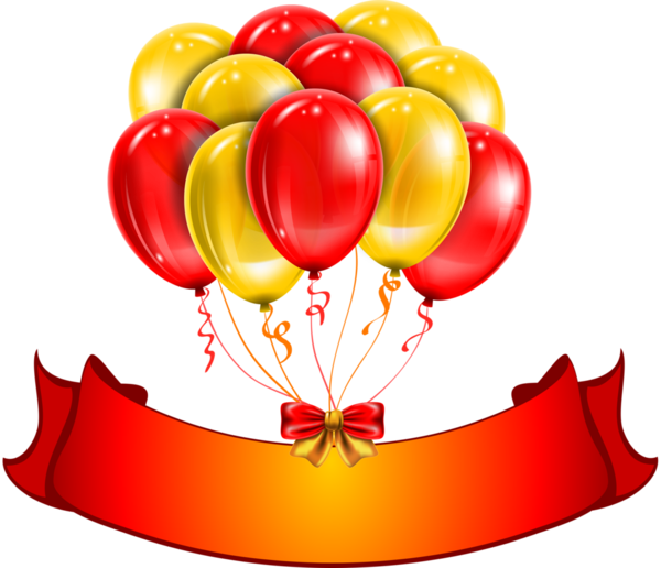Download Faixa De Aniversario Kit Festa Bolos De Red And Yellow Balloons Png Png Image With No Background Pngkey Com