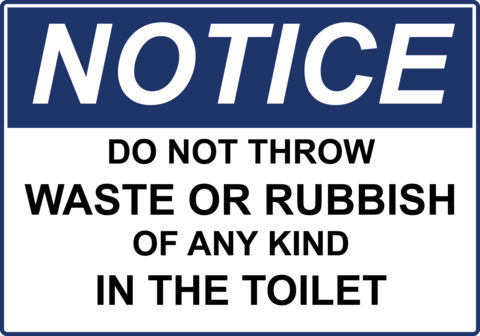 No Rubbish In Toilet - Please Shower Before Entering (480x336), Png Download