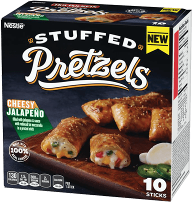 Stuffed Pretzel Cheesy Jalapeño - Hot Pocket Stuffed Pretzel (516x516), Png Download