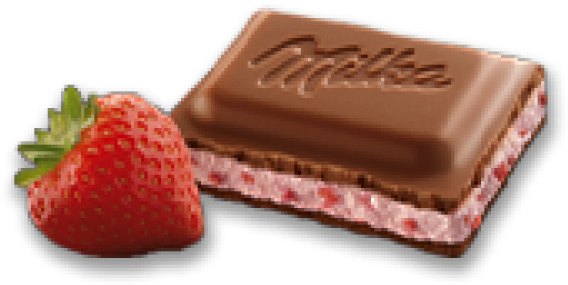 Barra De Chocolate Ao Leite Milka Morango 100 Gr - Morango E Chocolate Em Png (600x600), Png Download