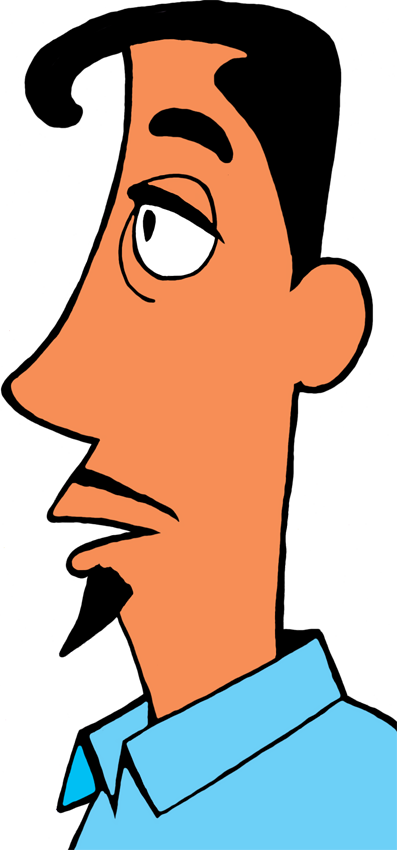 Goatee In Profile - Clipart Man Profile (397x850), Png Download