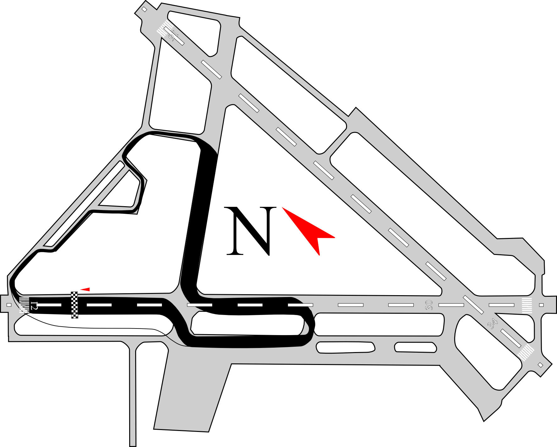 Edmonton City Airport Map With The Racing Road Course - Airport Racing (1772x1422), Png Download