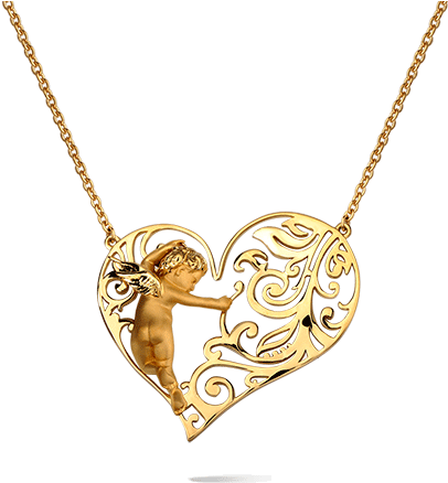 Colgante Corazón Angelitos - Jewellery (471x487), Png Download