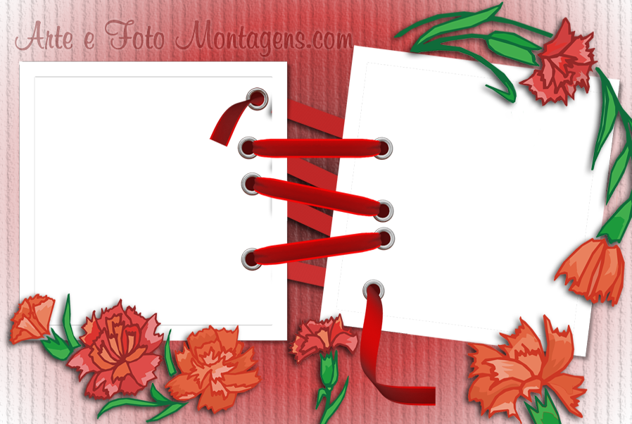 Amarradas E Flores Vermelhas - Molduras De Flores Vermelhas (898x602), Png Download