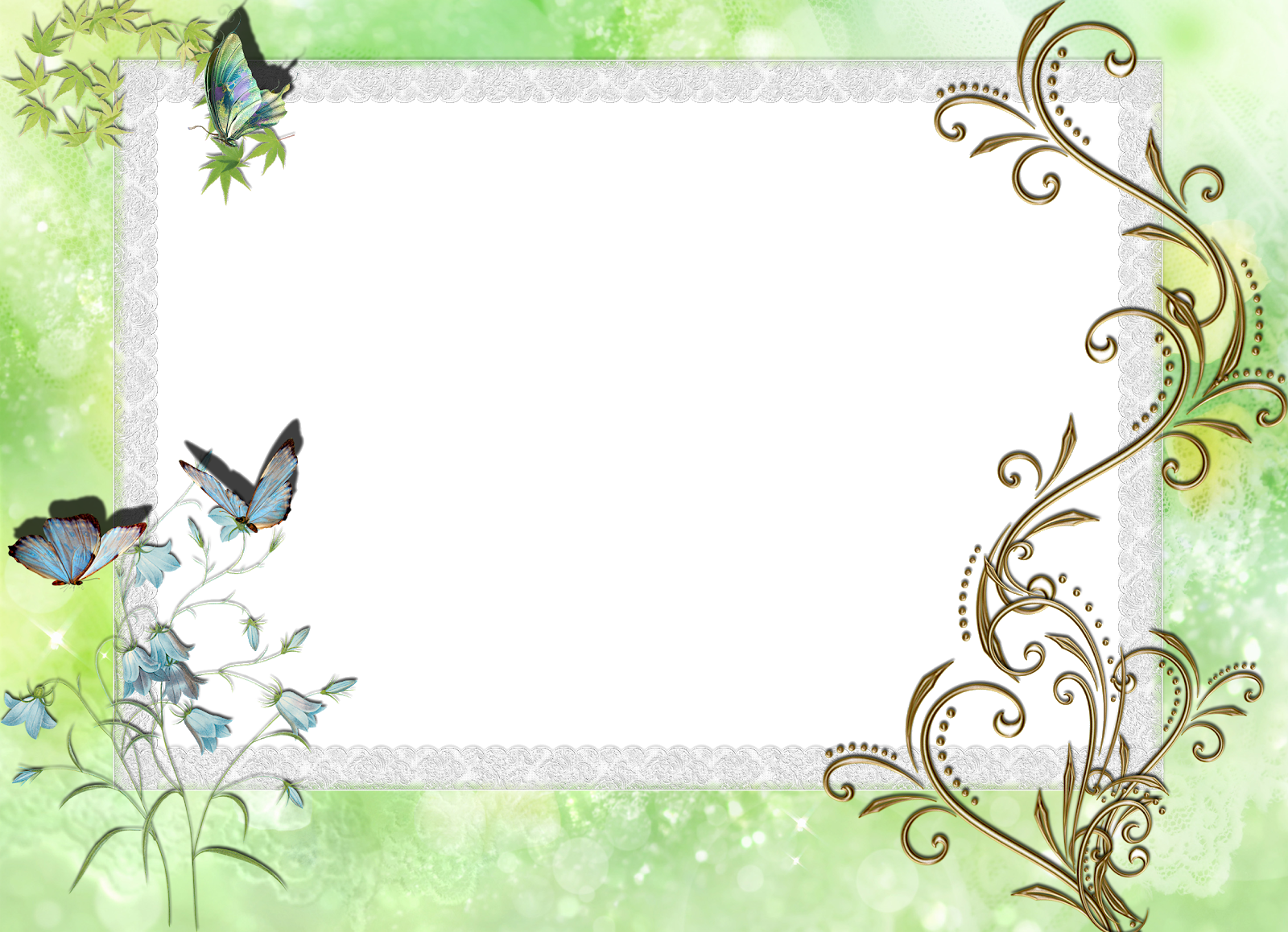 Algumas Molduras Com Tons Verdes, Motivos De Jardins - Cafepress Harebells Tile Coaster (1600x1158), Png Download