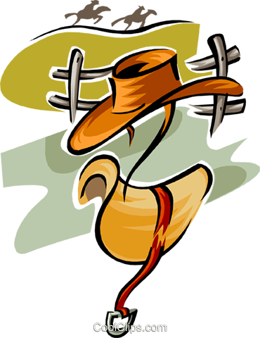 Sombrero De Vaquero Y Caballo De Silla Libres De Derechos - Clip Art (370x480), Png Download