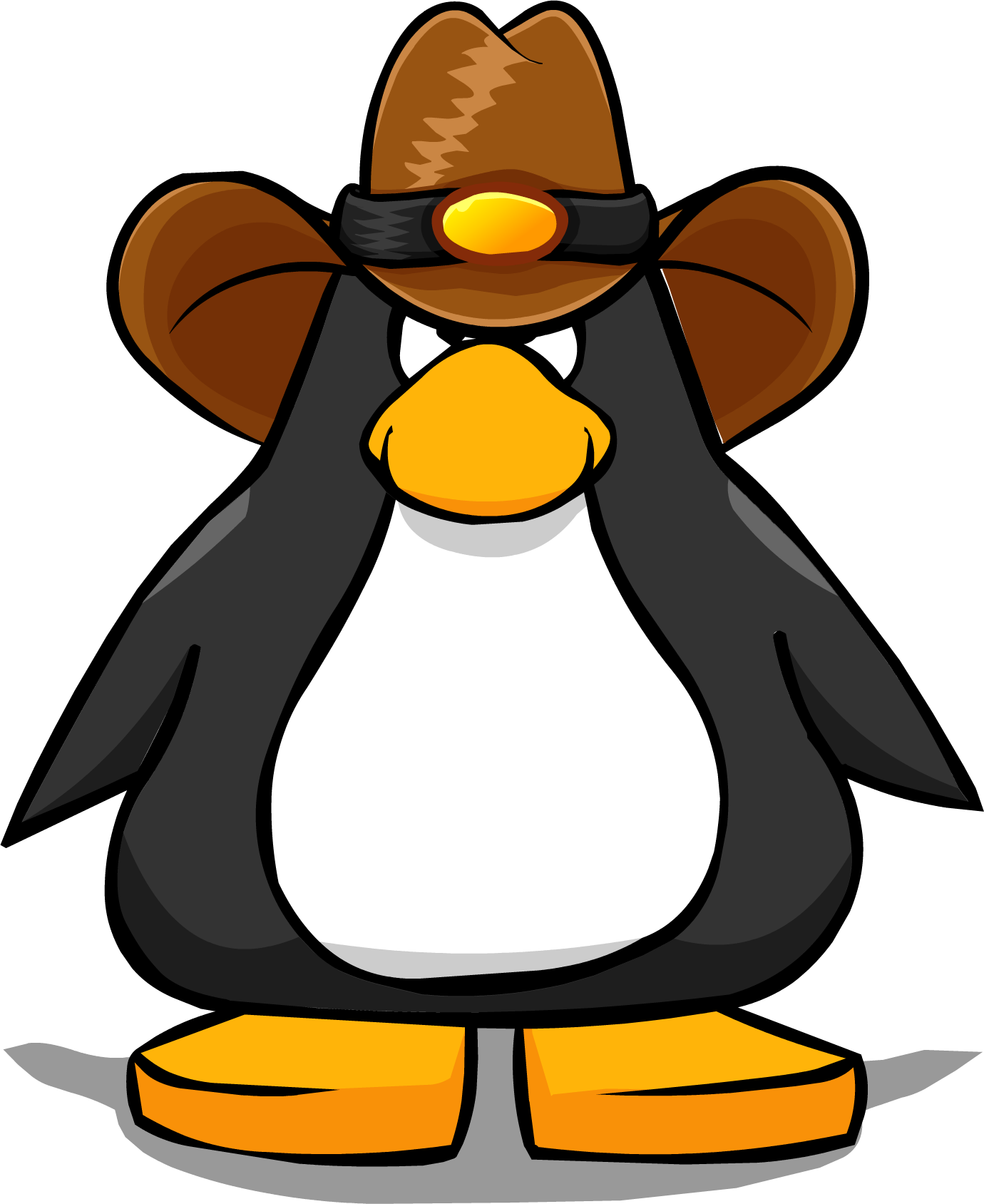 Brown Cowboy Hat From A Player Card Paper - Penguin With Hard Hat (1380x1688), Png Download