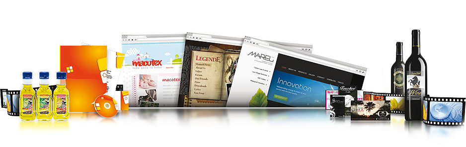 Diferentes Trabajos De Diseño Web, Diseño Gráfico Y - Download (938x296), Png Download