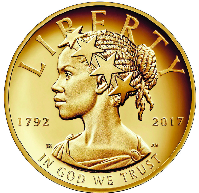 African American Lady Liberty Coin (667x375), Png Download