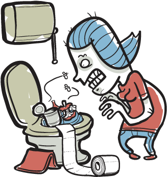 De Cigarro No Vaso Sanitário - Vaso Sanitario Charge (362x355), Png Download